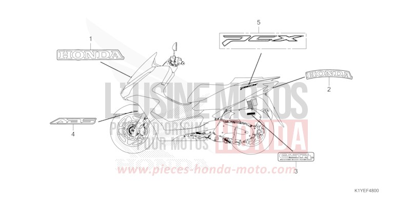 MARKE/EMBLEM von PCX 125 MAT GALAXY BLACK METALLIC (NHA76) von 2025